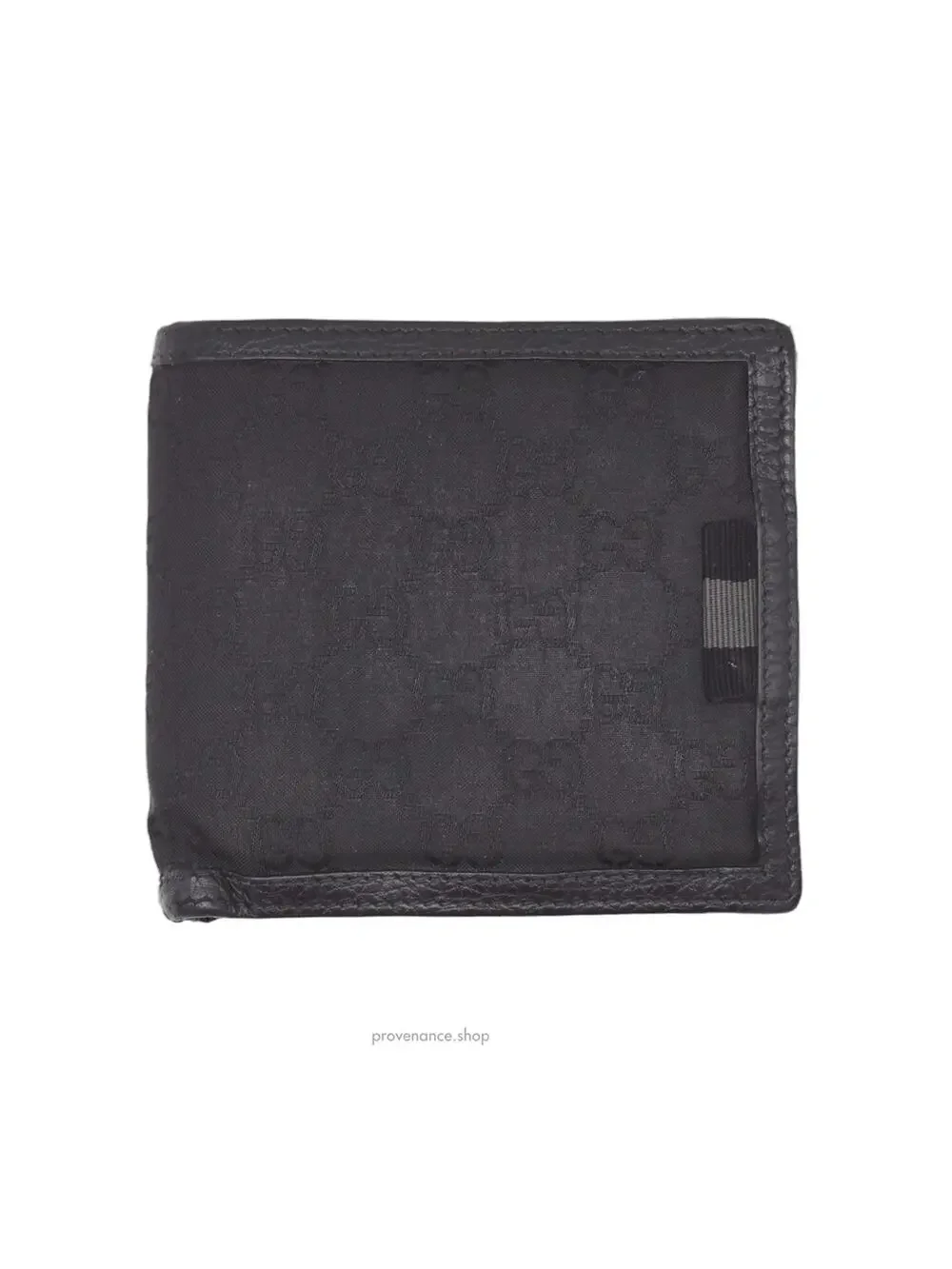🔴 Gucci Bifold Wallet - Black GG Canvas with Leather Trim
